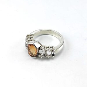 Sterling Silver Ladies Ring | Citrine & Topaz | Sterling Silver