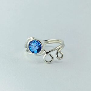 Sterling Silver Ladies Ring | Blue Topaz | Sterling Silver