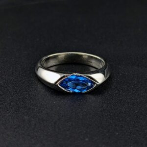 Sterling Silver Ladies Ring | Blue Topaz | Sterling Silver