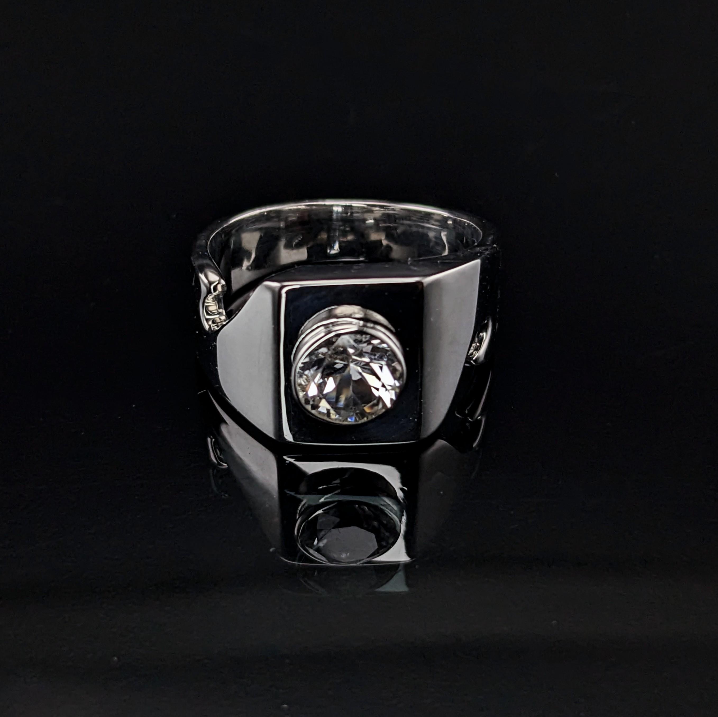 Sterling Silver Gents Ring | Lake County Diamond | Handmade