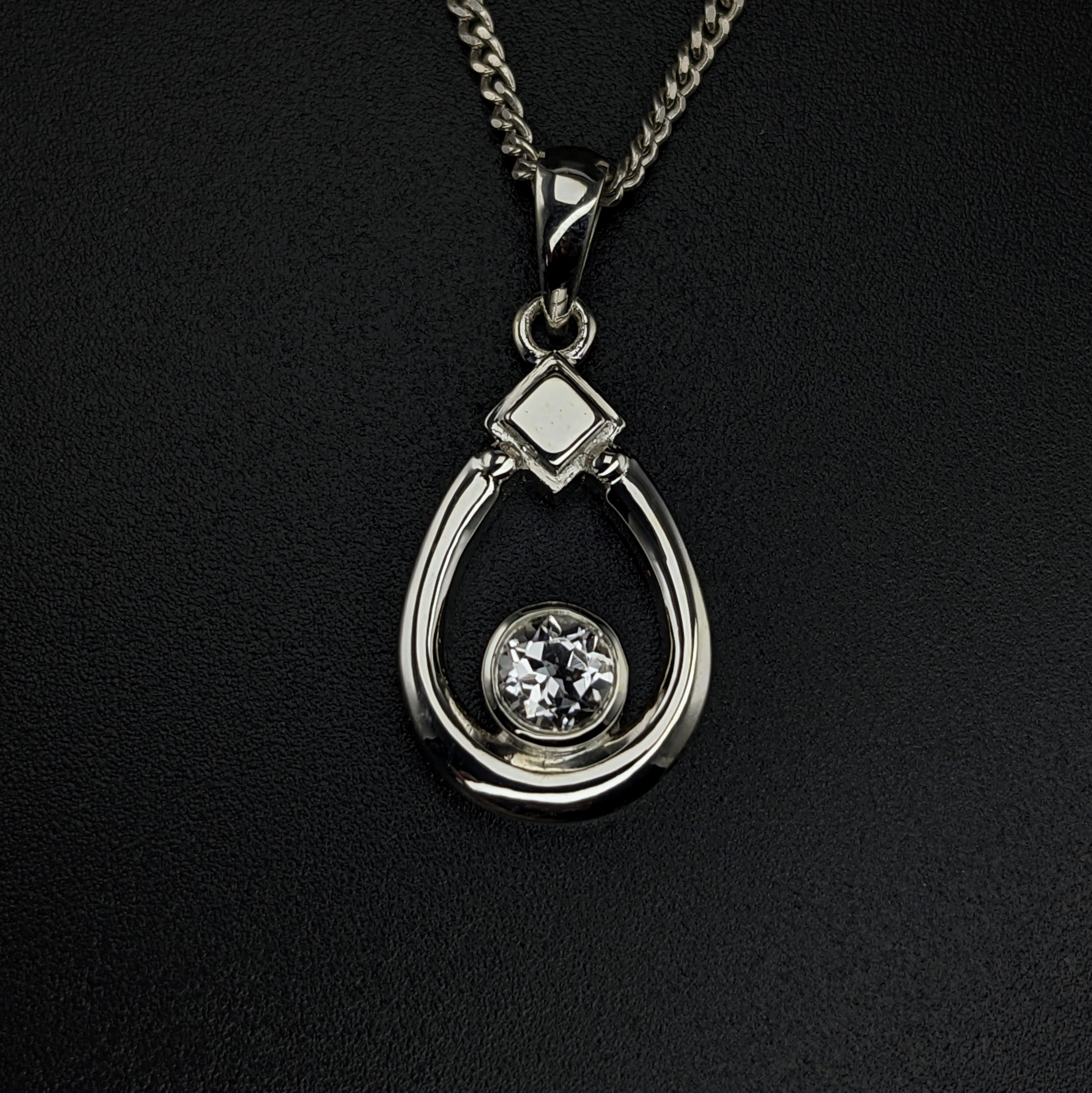 Sterling Silver Ladies Pendant | Lake County Diamond | Handmade
